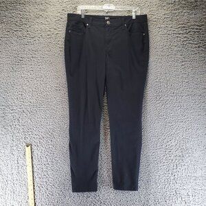 New Directions Pants Womens Size 14 Black Skinny Stretch Cotton Blend Denim